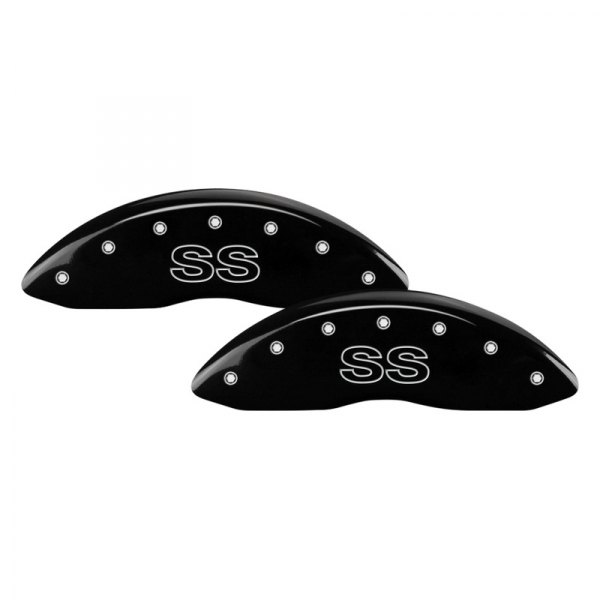 MGP® - Gloss Black Front Caliper Covers with SS Classic Engraving (Full Kit, 4 pcs)