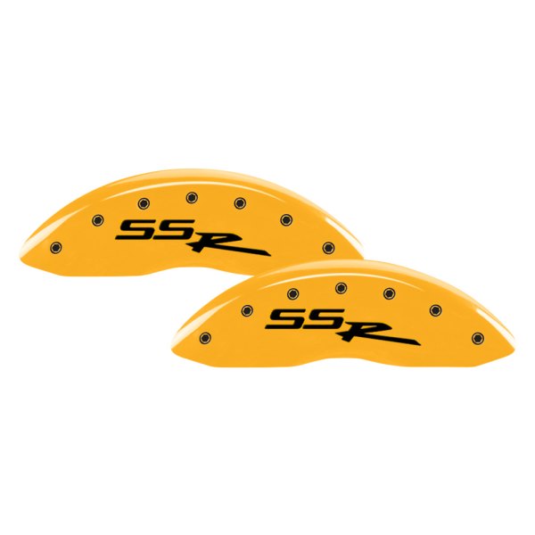 MGP® - Gloss Yellow Front Caliper Covers with SSR Logo Engraving (Full Kit, 4 pcs)