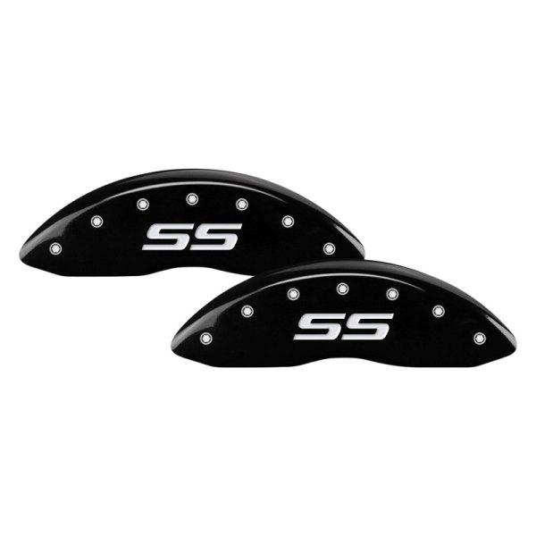 MGP® - Gloss Black Front Caliper Covers with SS Monte Carlo Engraving (Full Kit, 4 pcs)
