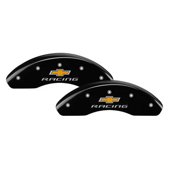 MGP® - Gloss Black Front Caliper Covers with Chevy Racing Engraving