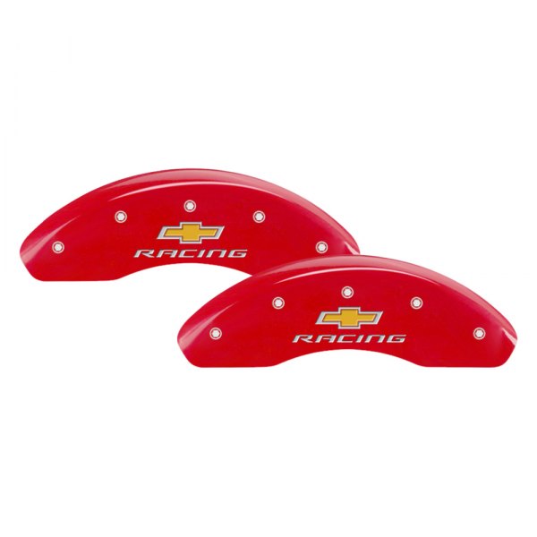 MGP® - Gloss Red Front Caliper Covers with Chevy Racing Engraving