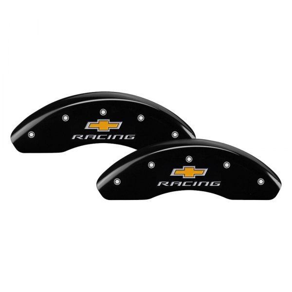 MGP® - Gloss Black Front Caliper Covers with Chevy Racing Engraving