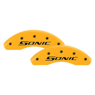 MGP® - Gloss Yellow Front Caliper Covers with Sonic Engraving