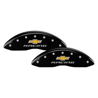 MGP® - Gloss Black Caliper Covers with Chevy Racing Engraving (Full Kit, 4 pcs)