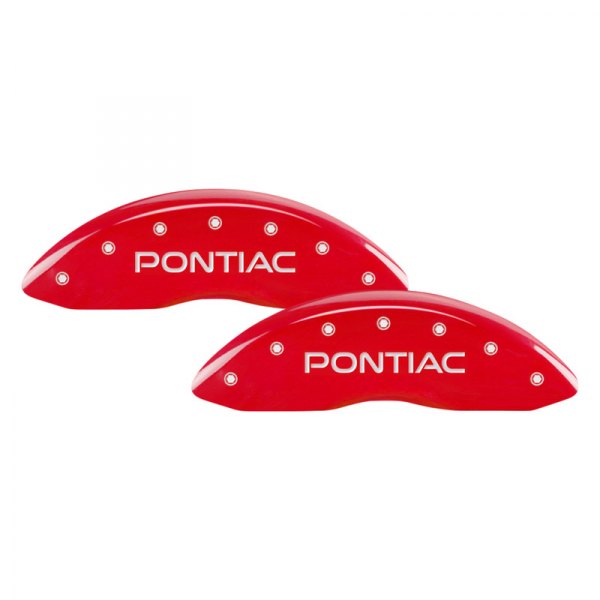 MGP® - Gloss Red Front Caliper Covers with Front Pontiac and Rear G6 Engraving (Full Kit, 4 pcs)