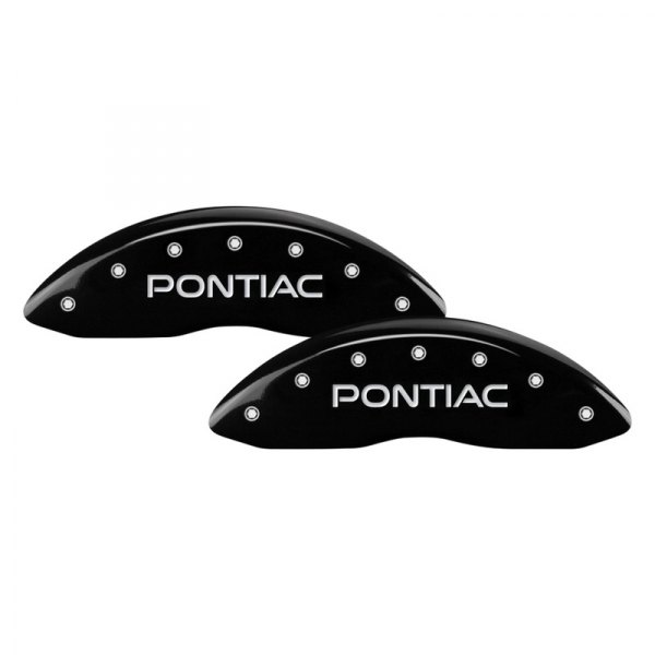 MGP® - Gloss Black Front Caliper Covers with Pontiac Engraving (Full Kit, 4 pcs)