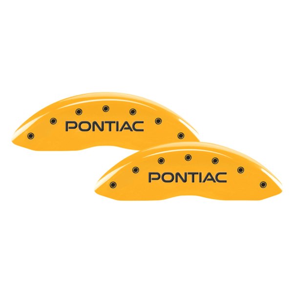 MGP® - Gloss Yellow Front Caliper Covers with Front Pontiac and Rear GXP Engraving (Full Kit, 4 pcs)