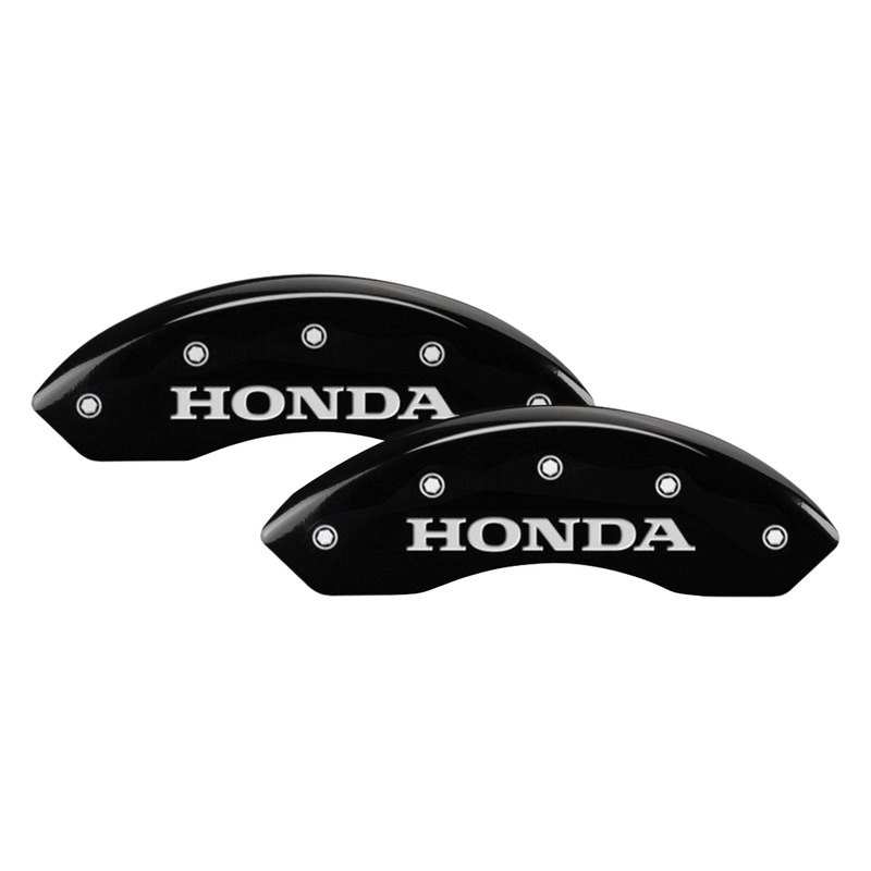 MGP Caliper Covers 20139SHONBK Honda Black Caliper Covers Set of 4 Engraved Front & Rear 
