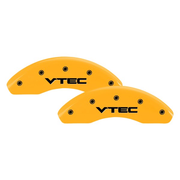 MGP® - Gloss Yellow Front Caliper Covers with Vtec Engraving (Full Kit, 4 pcs)