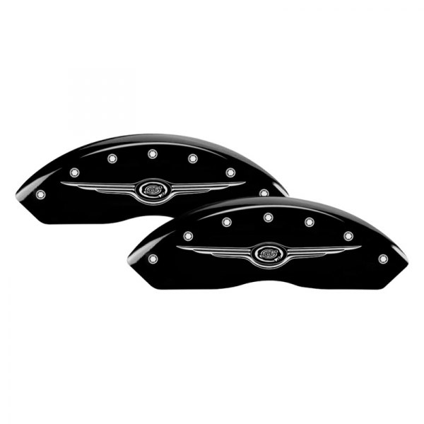 MGP® - Gloss Black Front Caliper Covers with Chrysler Wing Style 1 Engraving (Full Kit, 4 pcs)