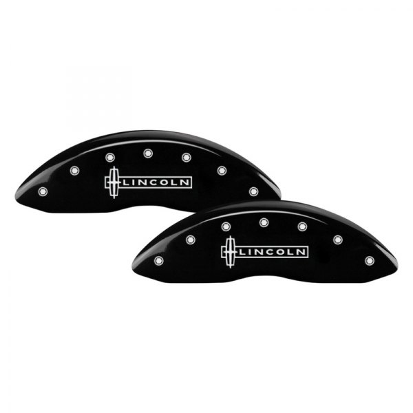 MGP® - Gloss Black Front Caliper Covers with Front Lincoln and Rear Star Logo Engraving (Full Kit, 4 pcs)