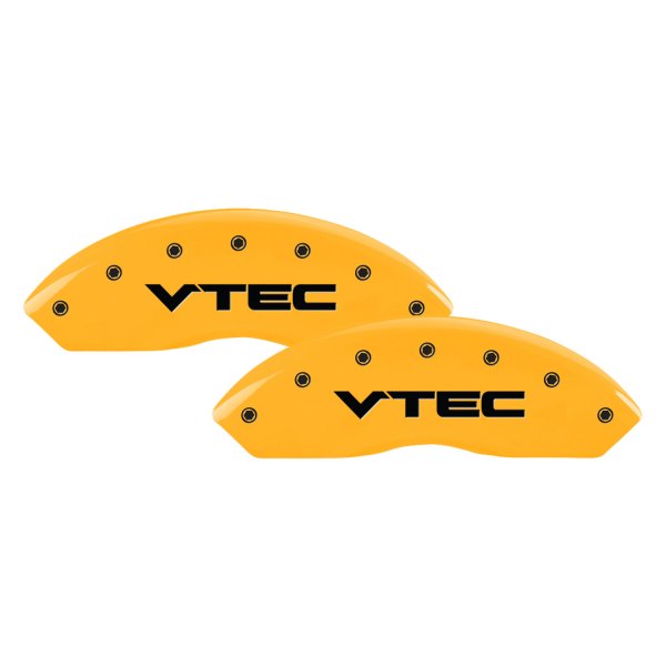 MGP® - Gloss Yellow Front Caliper Covers with Vtec Engraving (Full Kit, 4 pcs)