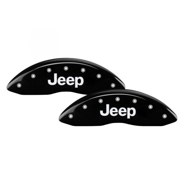 MGP® - Gloss Black Front Caliper Covers with Jeep Engraving (Full Kit, 4 pcs)