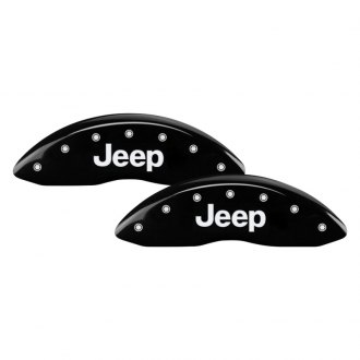 MGP® - Gloss Black Caliper Covers with Jeep Engraving (Full Kit, 4 pcs)