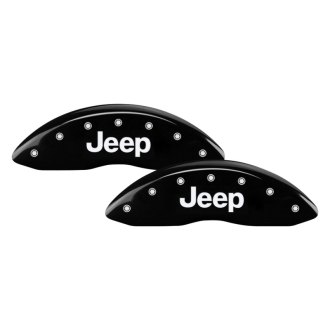 MGP® - Gloss Black Caliper Covers with Jeep / Grill Logo Engraving (Full Kit, 4 pcs)