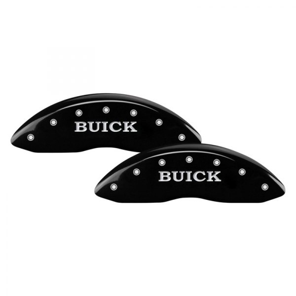 MGP® - Gloss Black Front Caliper Covers with Front Buick and Rear Buick Shield Engraving (Full Kit, 4 pcs)