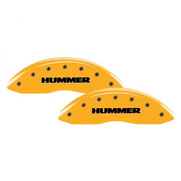 MGP® - Gloss Yellow Front Caliper Covers with Hummer Engraving (Full Kit, 4 pcs)