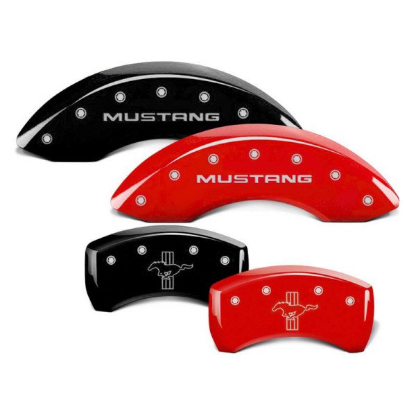 MGP® - Caliper Covers with Front Mustang and Rear Bar and Pony Engraving (Full Kit, 4 pcs)