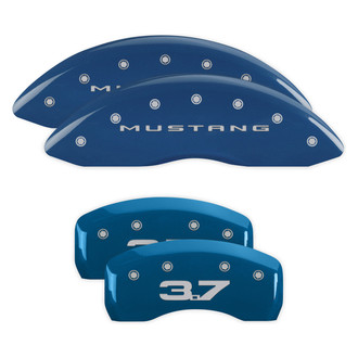 MGP® - Gloss Blue Caliper Covers with Mustang / 3.7 Engraving (Full Kit, 4 pcs)