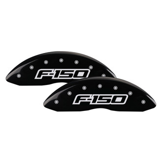 MGP® - Gloss Black Caliper Covers with Ford F-150 Logo Engraving from 2009 (Full Kit, 4 pcs)