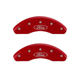 MGP® - Gloss Red Caliper Covers with Ford Oval Logo Engraving (Full Kit, 4 pcs)