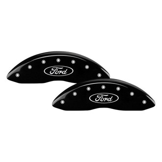 MGP® - Gloss Black Caliper Covers with Ford Oval Logo Engraving (Full Kit, 4 pcs)