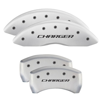MGP® - Gloss White Caliper Covers with Charger Block Engraving (Full Kit, 4 pcs)