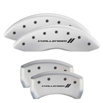 MGP® - Gloss White Caliper Covers with Challenger and Stripes Engraving (Full Kit, 4 pcs)
