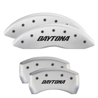 MGP® - Gloss White Caliper Covers with Daytona Engraving (Full Kit, 4 pcs)