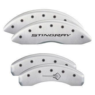MGP® - Gloss White Caliper Covers with Stingray Logotype / Stingray (C7) Engraving (Full Kit, 4 pcs)