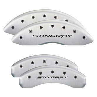 MGP® - Gloss White Caliper Covers with Stingray Engraving (Full Kit, 4 pcs)