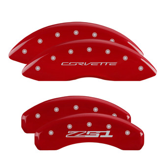 MGP® - Gloss Red Caliper Covers with Corvette C7 / Z51 Engraving (Full Kit, 4 pcs)