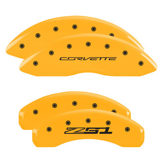 MGP® - Gloss Yellow Caliper Covers with Corvette C7 / Z51 Engraving (Full Kit, 4 pcs)