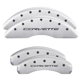 MGP® - Gloss White Caliper Covers with Corvette C7 Engraving (Full Kit, 4 pcs)