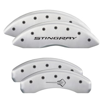 MGP® - Gloss White Caliper Covers with Stingray Logotype / Stingray (C7) Engraving (Full Kit, 4 pcs)