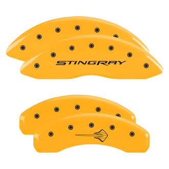 MGP® - Gloss Yellow Caliper Covers with Stingray Logotype / Stingray (C7) Engraving (Full Kit, 4 pcs)