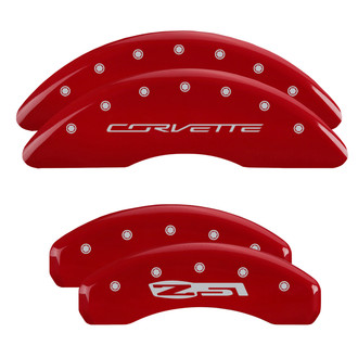 MGP® - Gloss Red Caliper Covers with Corvette C7 / Z51 Engraving (Full Kit, 4 pcs)