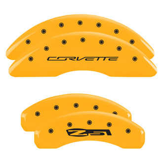 MGP® - Gloss Yellow Caliper Covers with Corvette C7 / Z51 Engraving (Full Kit, 4 pcs)