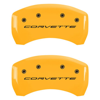 MGP® - Gloss Yellow Caliper Covers with Corvette Logotype Engraving