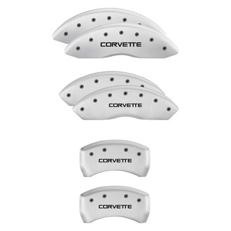 MGP® - Gloss White Caliper Covers with Corvette C4 Engraving (Full Kit, 6 pcs)