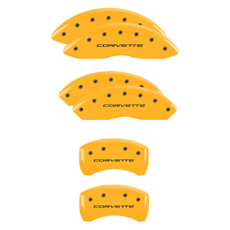 MGP® - Gloss Yellow Caliper Covers with Corvette C5 Engraving (Full Kit, 6 pcs)