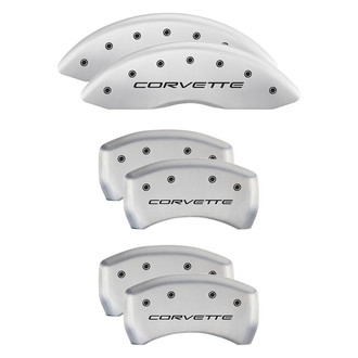 MGP® - Gloss White Caliper Covers with Corvette C6 Engraving (Full Kit, 6 pcs)