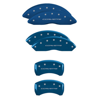 MGP® - Gloss Blue Caliper Covers with Corvette C7 Engraving (Full Kit, 6 pcs)