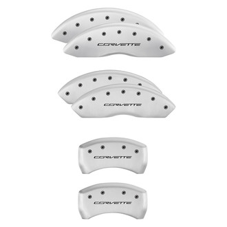 MGP® - Gloss White Caliper Covers with Corvette C7 Engraving (Full Kit, 6 pcs)