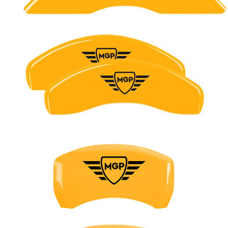 MGP® - Gloss Yellow Caliper Covers with MGP Digitally Printed Logo (Full Kit, 4 pcs)