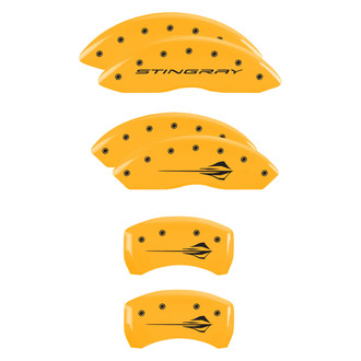 MGP® - Gloss Yellow Caliper Covers with Stingray Logotype / Stingray (C8) Engraving (Full Kit, 6 pcs)