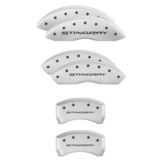 MGP® - Gloss White Caliper Covers with Stingray Engraving (Full Kit, 6 pcs)