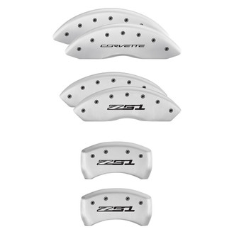 MGP® - Gloss White Caliper Covers with Corvette C7 / Z51 Engraving (Full Kit, 6 pcs)