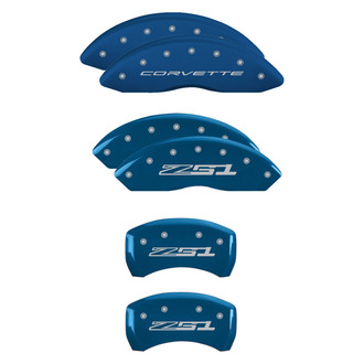 MGP® - Gloss Blue Caliper Covers with Corvette C8 / Z51 Engraving (Full Kit, 6 pcs)