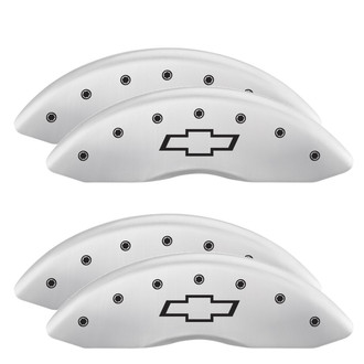 MGP® - Gloss White Caliper Covers with Bowtie Engraving (Full Kit, 4 pcs)